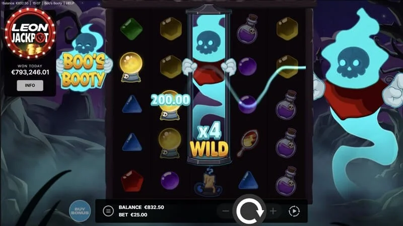 Boo's Booty – duch Wild s číselným násobitelem na válcích